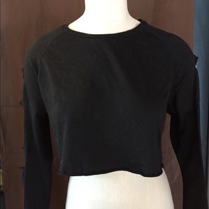 Black cutout crop top